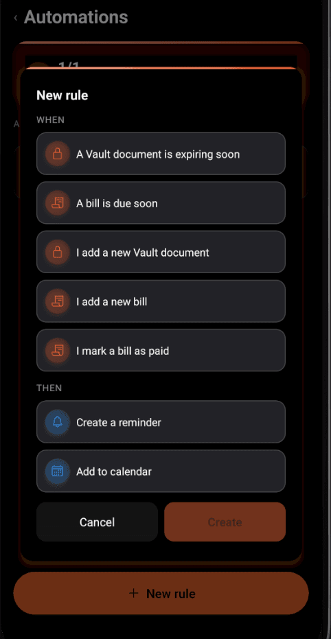 Zetily documents and tools screen